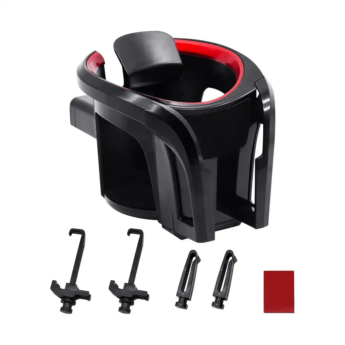 HLD-DRNK-1055 2-in-1 Air Vent Car Cup & Phone Holder – Adjustable Drink Mount with Smartphone Bracket (Black + Red)