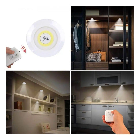 LIT-3SET COB Smart Wireless Night Light with Remote – Pasteable Mini Touch Lamp