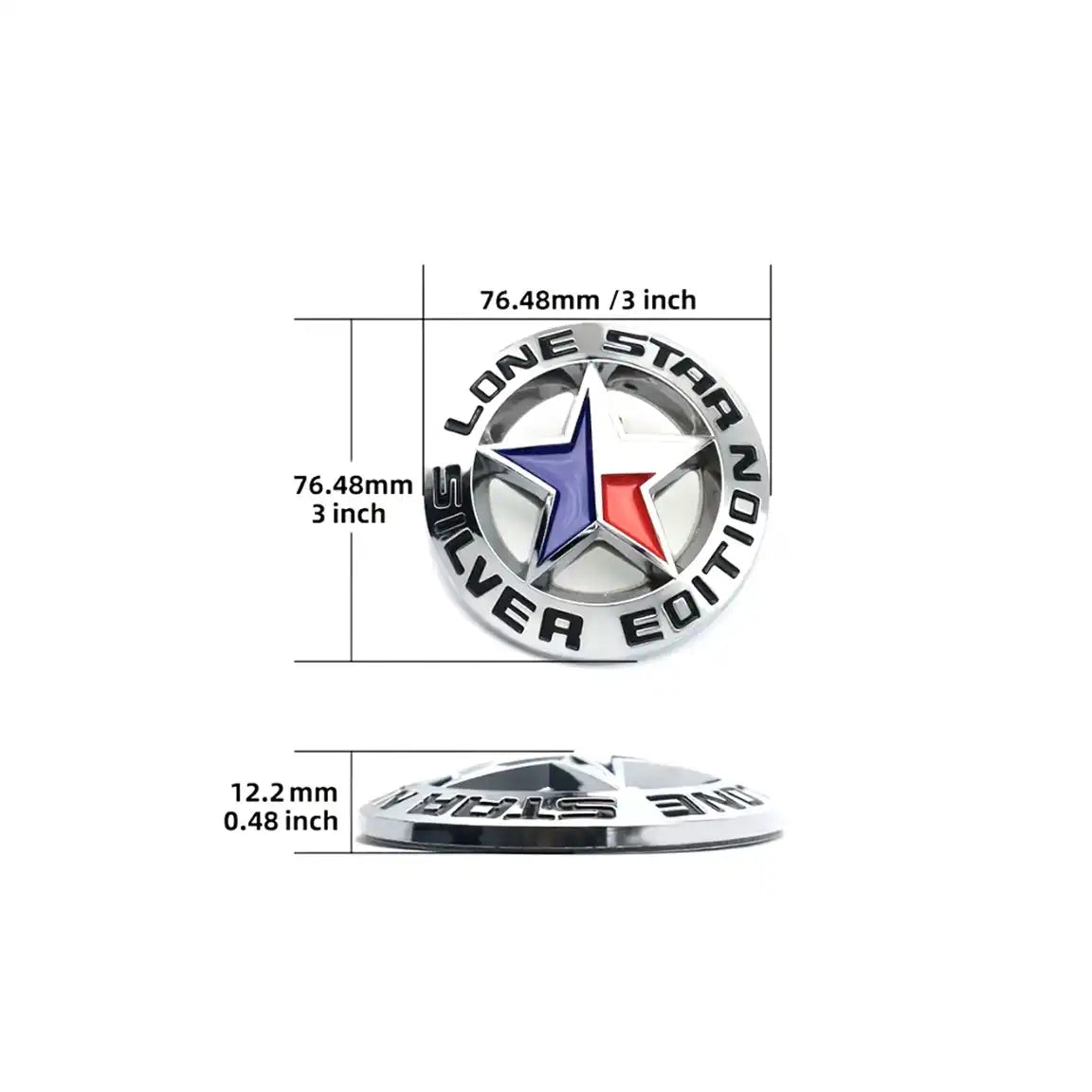 3D Metal Lone Star Texas Edition Car Emblem Badge – Universal Fit