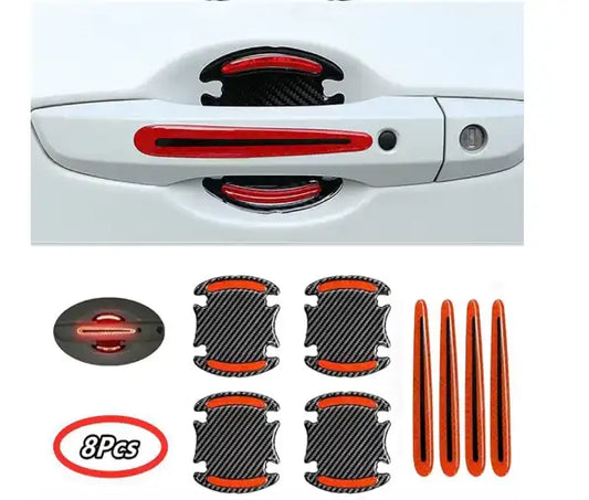 3D Reflective Door Handle Scratch Protector – Anti-Scratch & Safety Sticker Set