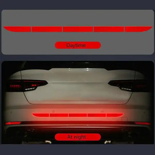 Reflective Tail Stickers Reflective Car Warning Strips – 2-Pack Rear Trunk & Fender Anti-Collision Stickers (Red)
