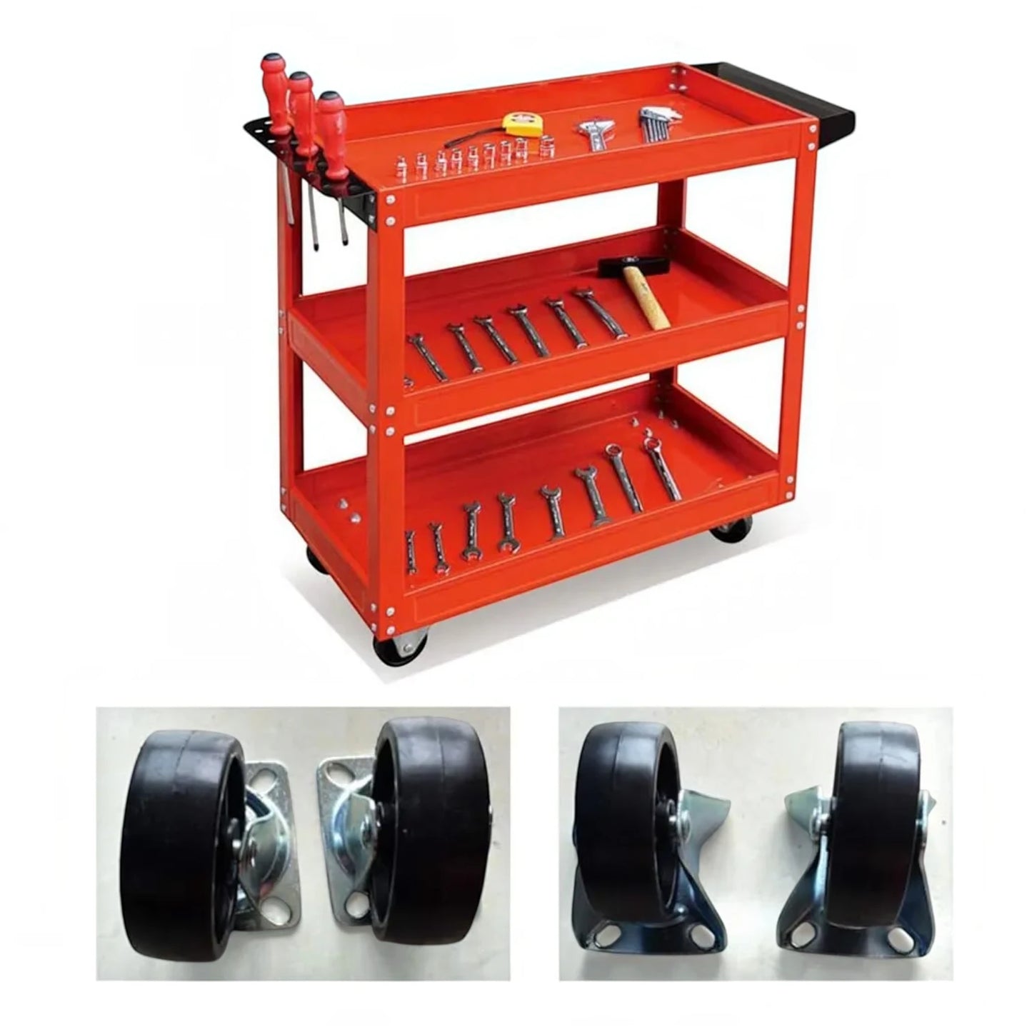 TUL-TRL-19 | Heavy-Duty 3-Tier Rolling Steel Tool & Service Cart