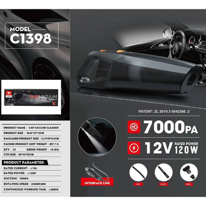 Cordless Car Vacuum Cleaner – 6000Pa Suction, Lightweight & Portable (VC-1398-2)