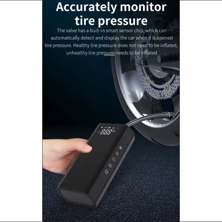 AC-C2812 CARSUN Cordless Car Tire Inflator – 12V Smart Wireless Air Pump with Digital Display