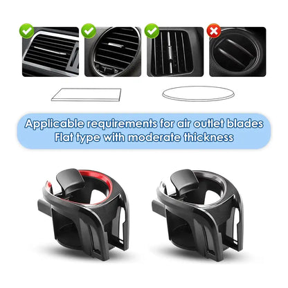 HLD-DRNK-1055 2-in-1 Air Vent Car Cup & Phone Holder – Adjustable Drink Mount with Smartphone Bracket (Black + Red)