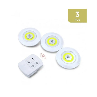 LIT-3SET COB Smart Wireless Night Light with Remote – Pasteable Mini Touch Lamp