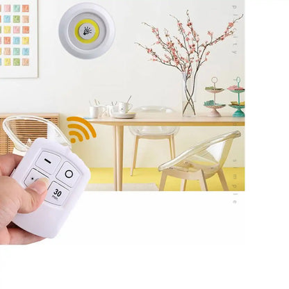 LIT-3SET COB Smart Wireless Night Light with Remote – Pasteable Mini Touch Lamp