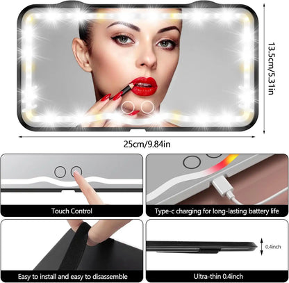 MRR-Y083 LED Car Mounted Makeup Mirror – Rechargeable Sun Visor Vanity Mirror with Adjustable Lighting