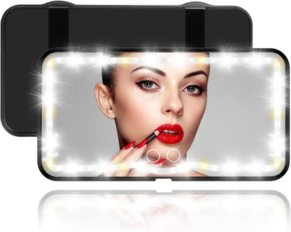 MRR-Y083 LED Car Mounted Makeup Mirror – Rechargeable Sun Visor Vanity Mirror with Adjustable Lighting