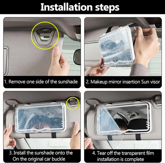 MRR-Y083 LED Car Mounted Makeup Mirror – Rechargeable Sun Visor Vanity Mirror with Adjustable Lighting