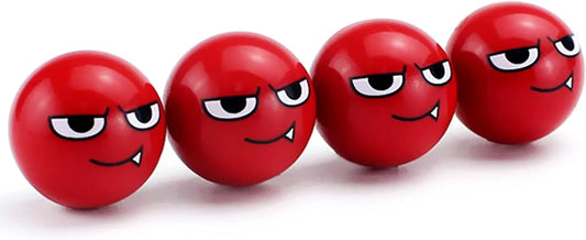 TV-LOGO-5 Red Devil Valve Stem Caps – Universal Tire Air Caps for Cars, Bikes & Motorcycles (Set of 4)