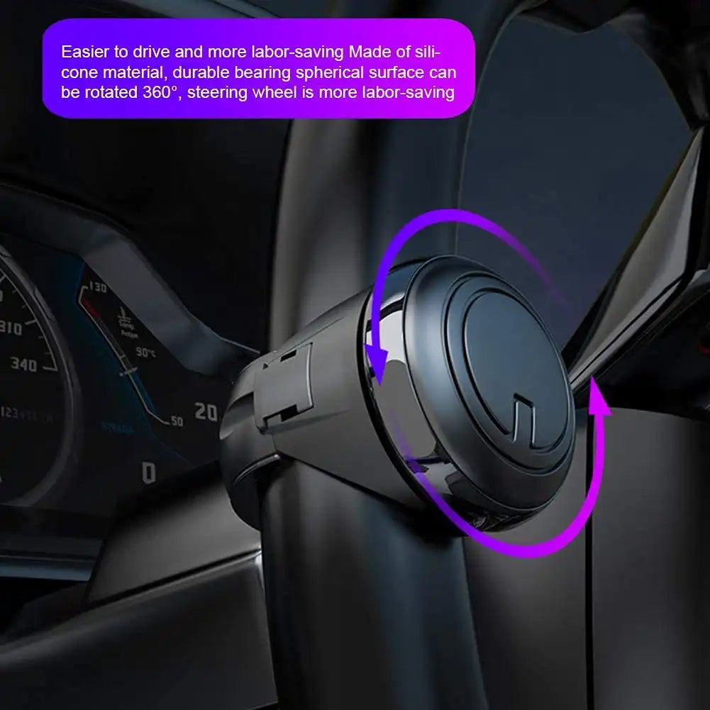 STR-KNB3R2251 - Universal 360° Steering Wheel Knob – Black, Ergonomic Grip, Easy Installation