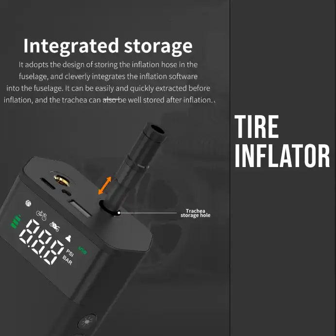 AC-C2812 CARSUN Cordless Car Tire Inflator – 12V Smart Wireless Air Pump with Digital Display