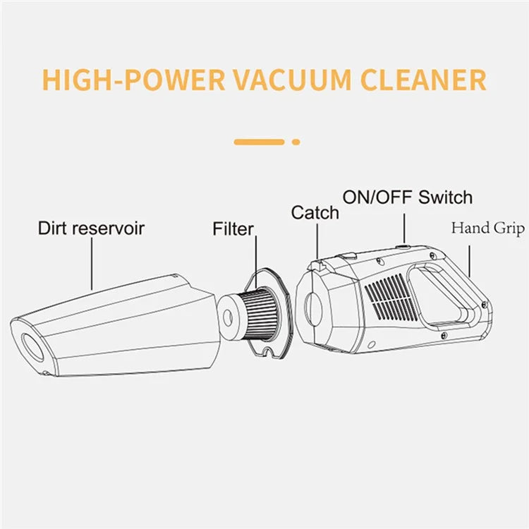 Cordless Car Vacuum Cleaner – 6000Pa Suction, Lightweight & Portable (VC-1398-2)