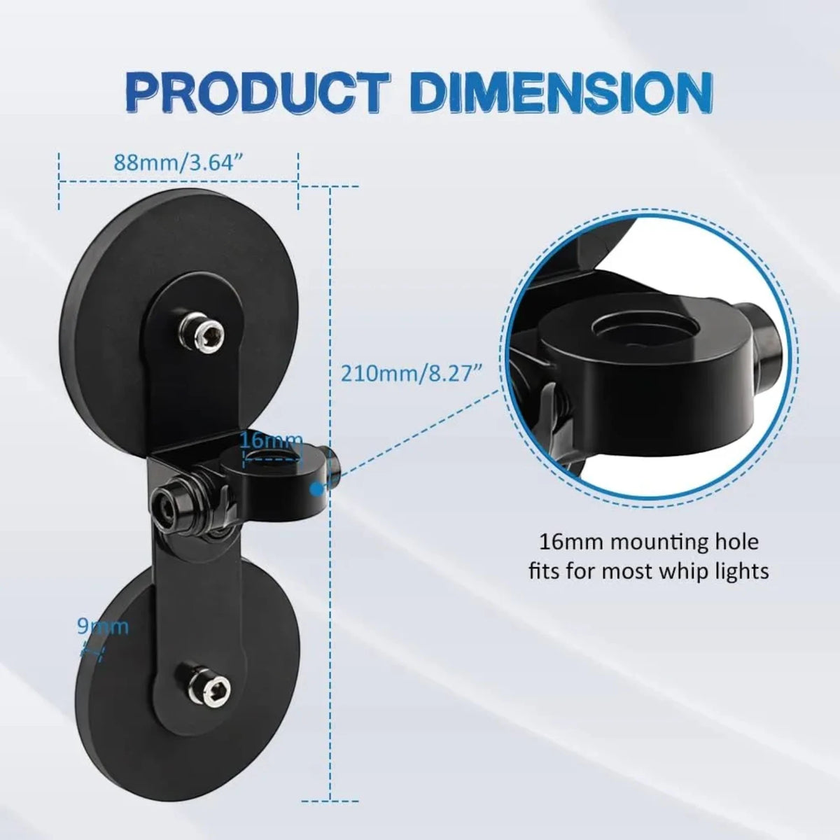 BRACKET-TY055 | STRONG MAGNET 88MM FLAGPOLE BRACKET
