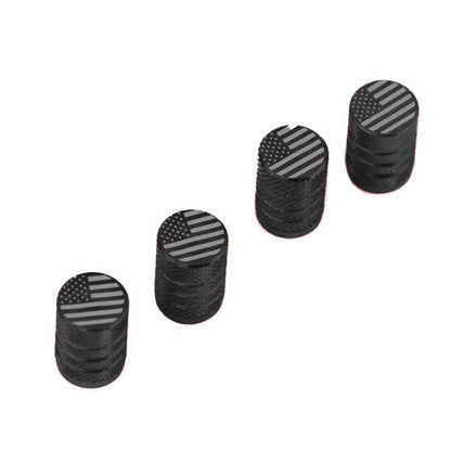 TV-LOGO-7 American Flag Tire Valve Stem Caps – Pack of 5 Aluminum Valve Covers for Cars, SUVs, and Trucks
