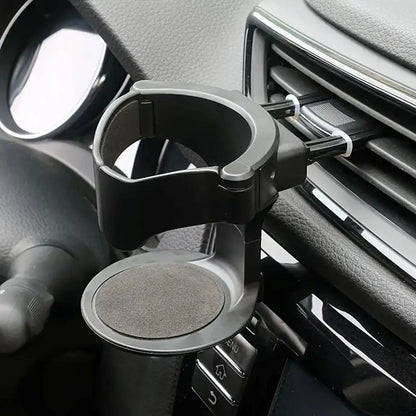 HLD-CUP1101 Universal Car Air Vent Cup Holder – Auto-Grip Beverage Mount for Bottles, Cans & Ashtrays (Black)
