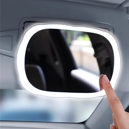 MRR-Y082 LED Car Makeup Mirror – Rechargeable Vanity Mirror for Sun Visor with Infinite Dimming (USB Charging)