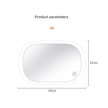 MRR-Y082 LED Car Makeup Mirror – Rechargeable Vanity Mirror for Sun Visor with Infinite Dimming (USB Charging)