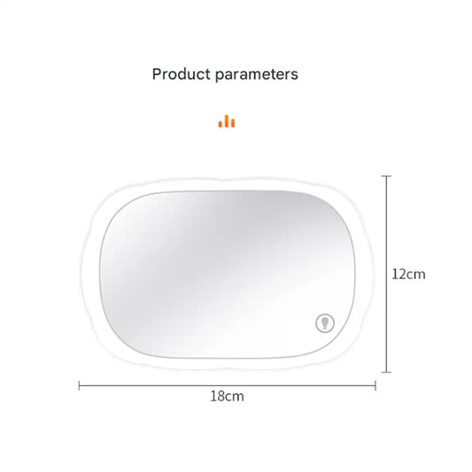 MRR-Y082 LED Car Makeup Mirror – Rechargeable Vanity Mirror for Sun Visor with Infinite Dimming (USB Charging)