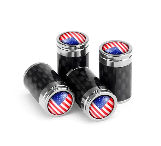 TV-LOGO-1 Tire Valve Stem Caps – Set of 4 American Flag Car Valve Caps