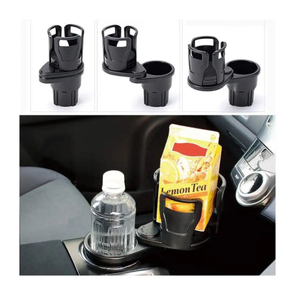 HLD-DRNK-1099 2-in-1 Adjustable Car Cup Holder Expander – Rotatable Dual Drink Holder with Anti-Slip Pad