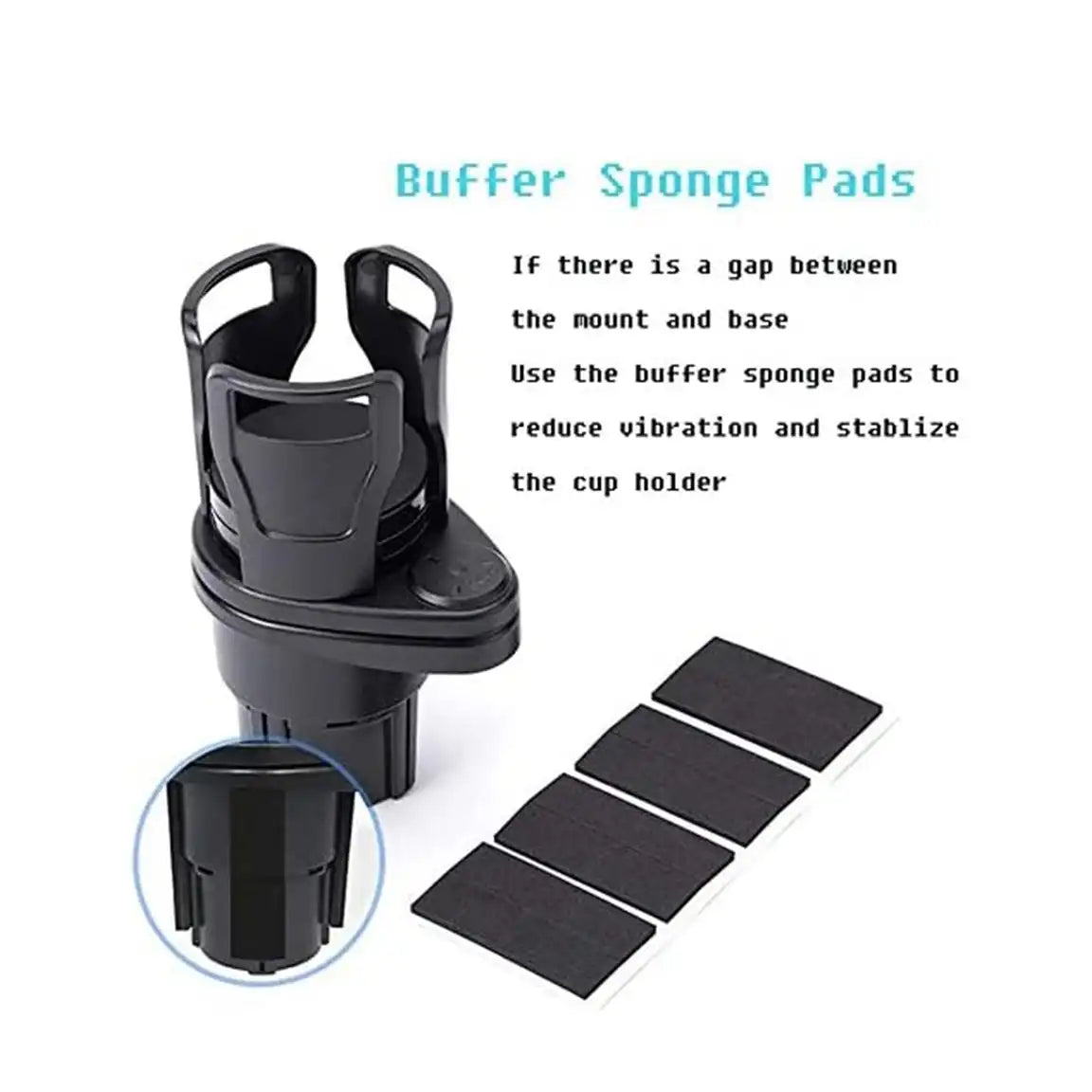 HLD-DRNK-1099 2-in-1 Adjustable Car Cup Holder Expander – Rotatable Dual Drink Holder with Anti-Slip Pad
