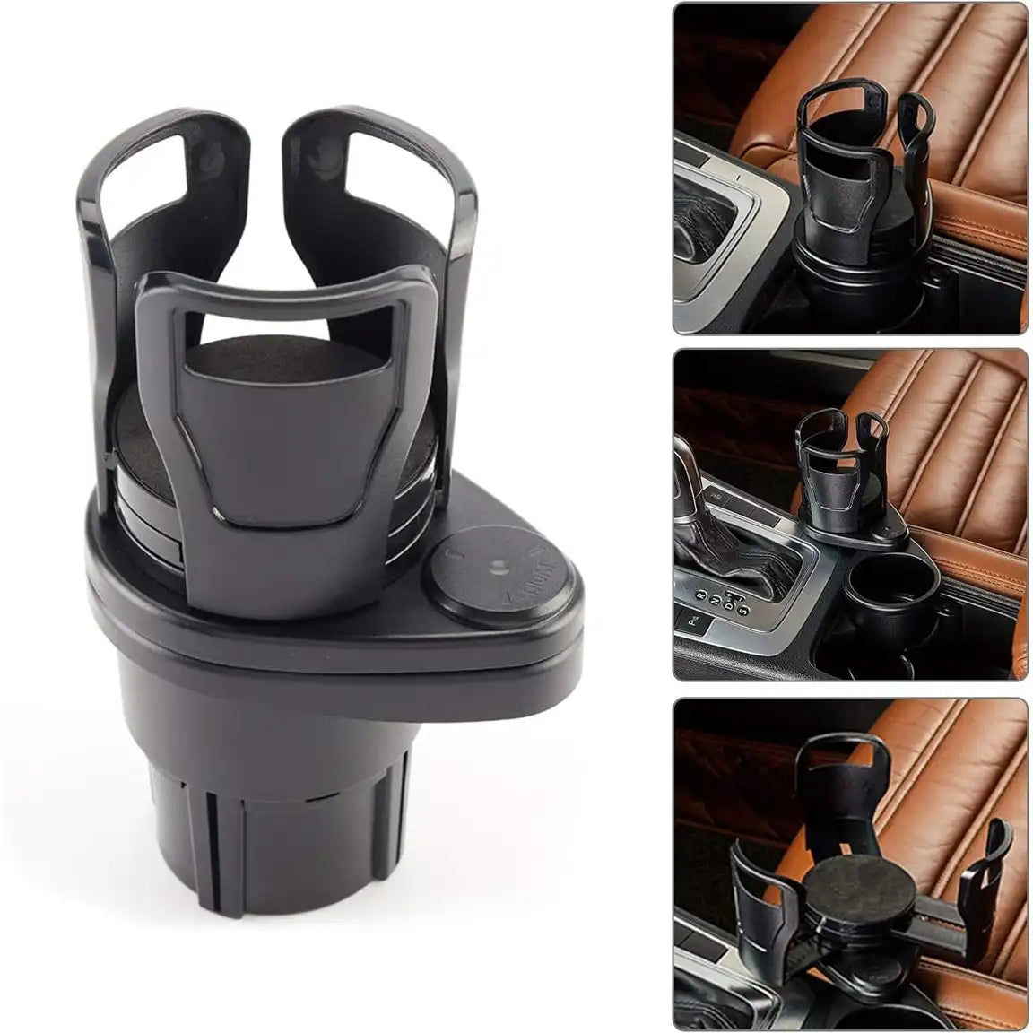 HLD-DRNK-1099 2-in-1 Adjustable Car Cup Holder Expander – Rotatable Dual Drink Holder with Anti-Slip Pad