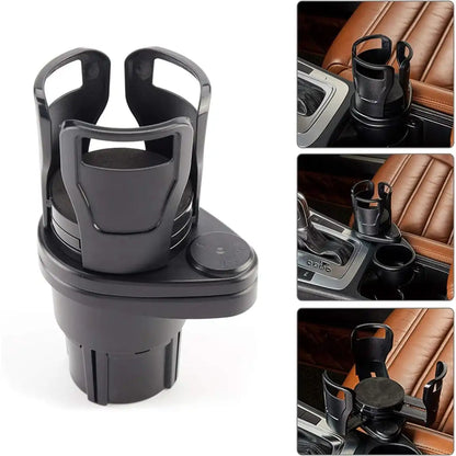 HLD-DRNK-1099 2-in-1 Adjustable Car Cup Holder Expander – Rotatable Dual Drink Holder with Anti-Slip Pad