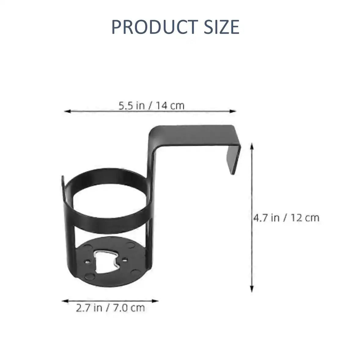 HLD-DRNK6144 Universal Car Cup Holder Organizer – Durable Beverage Mount with Bag Hook (Black)