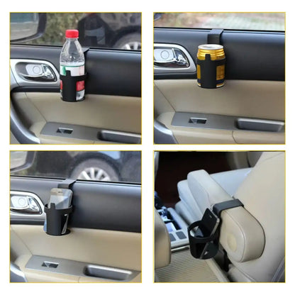 HLD-DRNK6144 Universal Car Cup Holder Organizer – Durable Beverage Mount with Bag Hook (Black)
