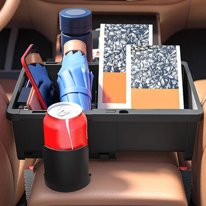 ARM-BOX4 Car Seat Organizer with 2 Cup Holders – Adjustable Storage Box for Cars, Trucks & SUVs