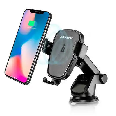 HLD-Q7-IT Wireless Car Charger & Phone Holder – Auto-Clamping Qi Mount for Dashboard, Windshield, or Air Vent