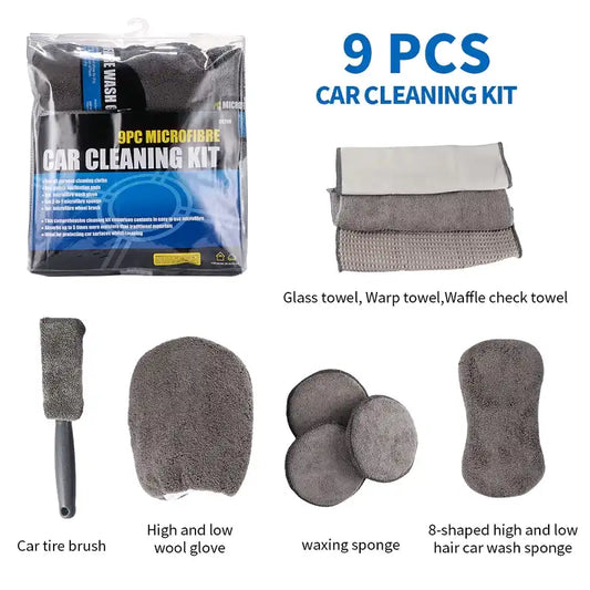CAR CLEANING KIT 9 PCS