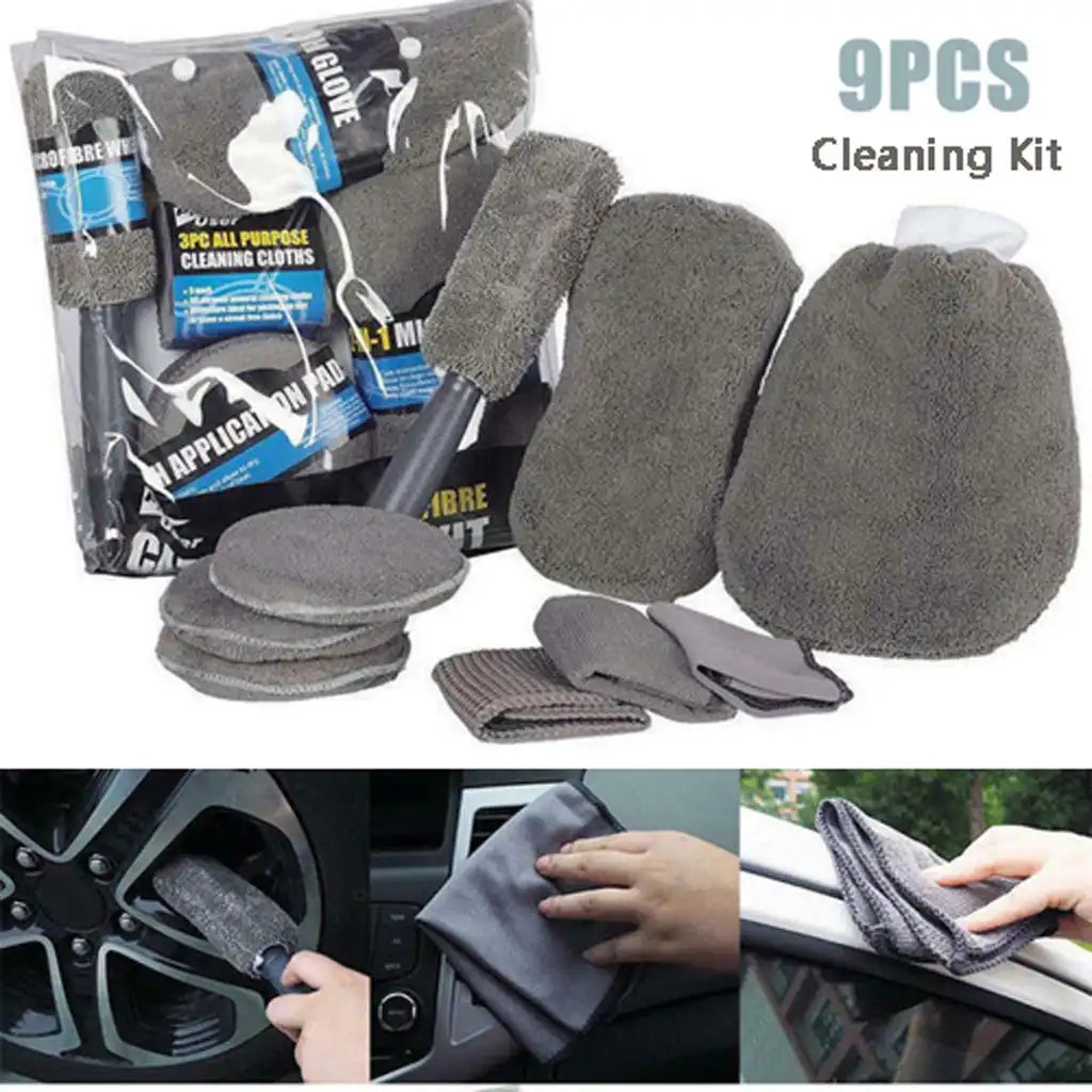 CAR CLEANING KIT 9 PCS