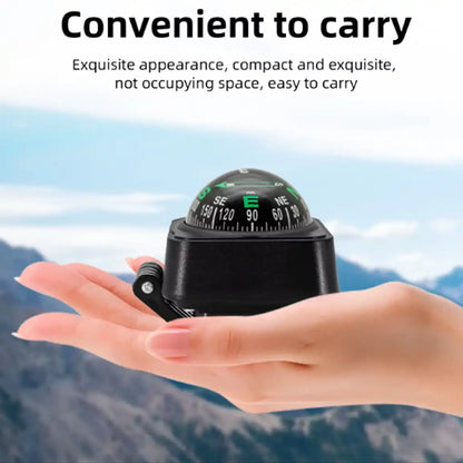 CMPS-B Adjustable Dash Mount Ball Compass – Navigation Guide for Car, Truck, Boat & Outdoor Use