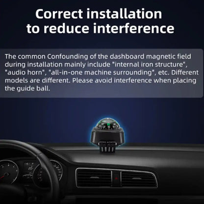 CMPS-B Adjustable Dash Mount Ball Compass – Navigation Guide for Car, Truck, Boat & Outdoor Use