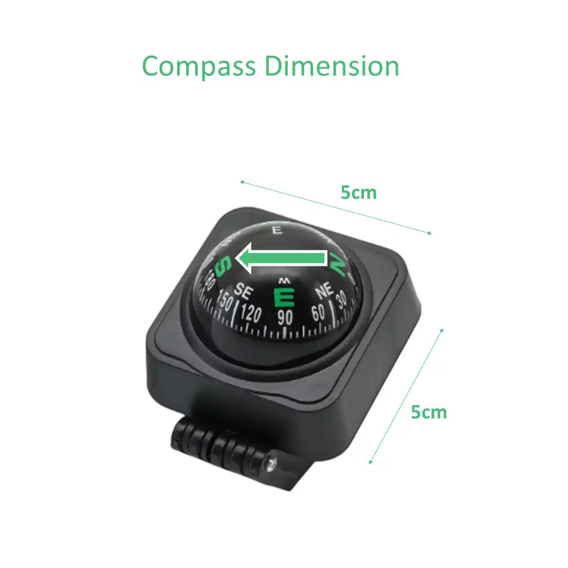CMPS-B Adjustable Dash Mount Ball Compass – Navigation Guide for Car, Truck, Boat & Outdoor Use