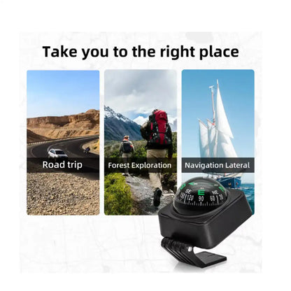 CMPS-B Adjustable Dash Mount Ball Compass – Navigation Guide for Car, Truck, Boat & Outdoor Use
