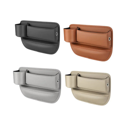 HLD-DRNK-S5 Leather Seat Gap Storage Box with Coin Case & Cup Holder