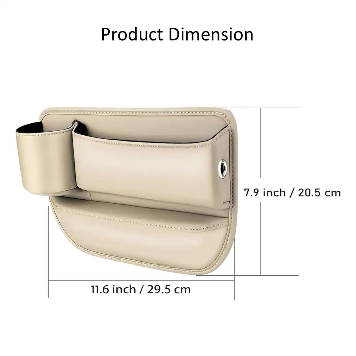 HLD-DRNK-S5 Leather Seat Gap Storage Box with Coin Case & Cup Holder
