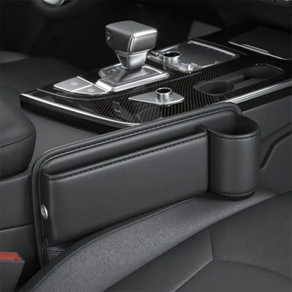 HLD-DRNK-S5 Leather Seat Gap Storage Box with Coin Case & Cup Holder