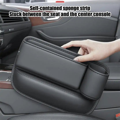 HLD-DRNK-S5 Leather Seat Gap Storage Box with Coin Case & Cup Holder