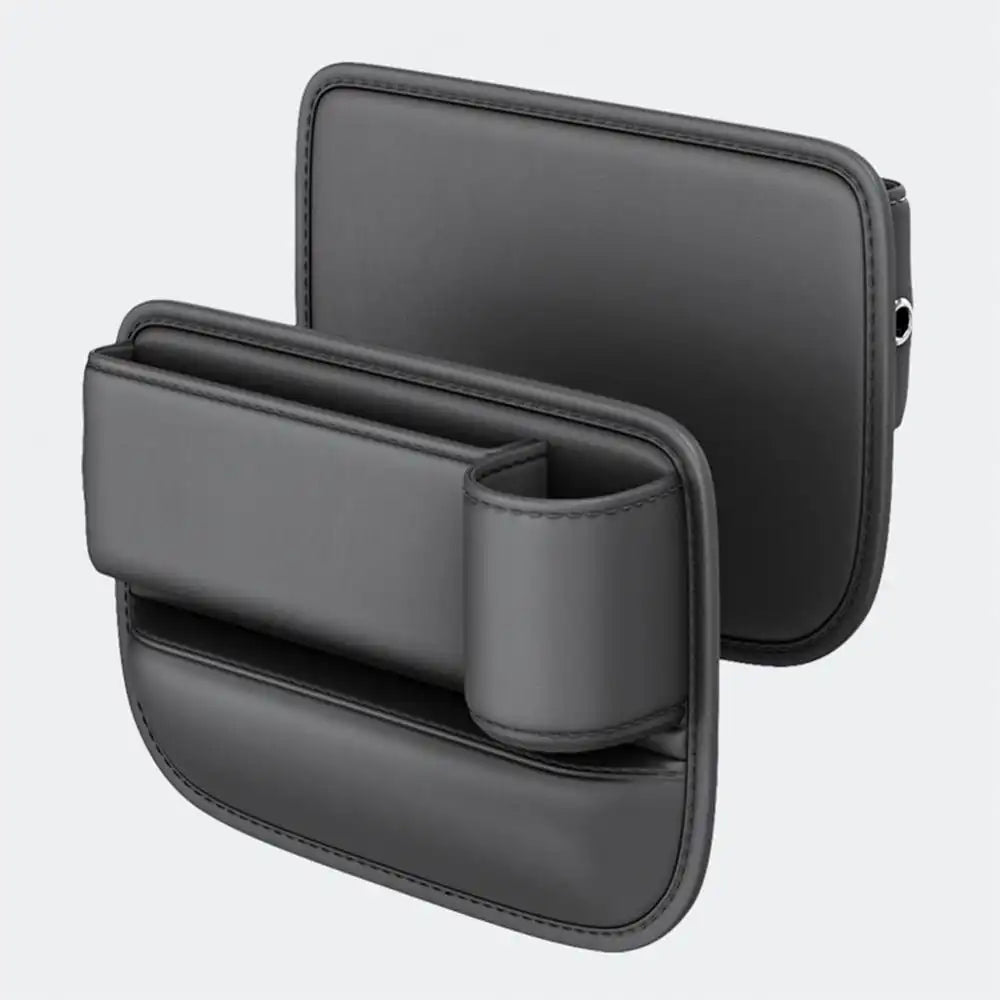 HLD-DRNK-S5 Leather Seat Gap Storage Box with Coin Case & Cup Holder