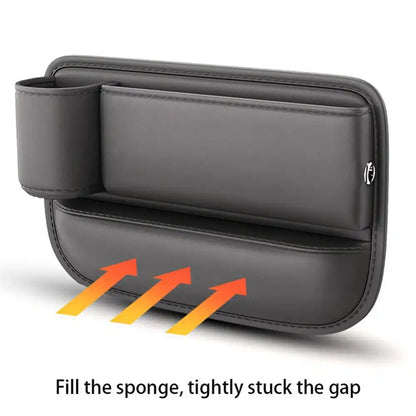 HLD-DRNK-S5 Leather Seat Gap Storage Box with Coin Case & Cup Holder
