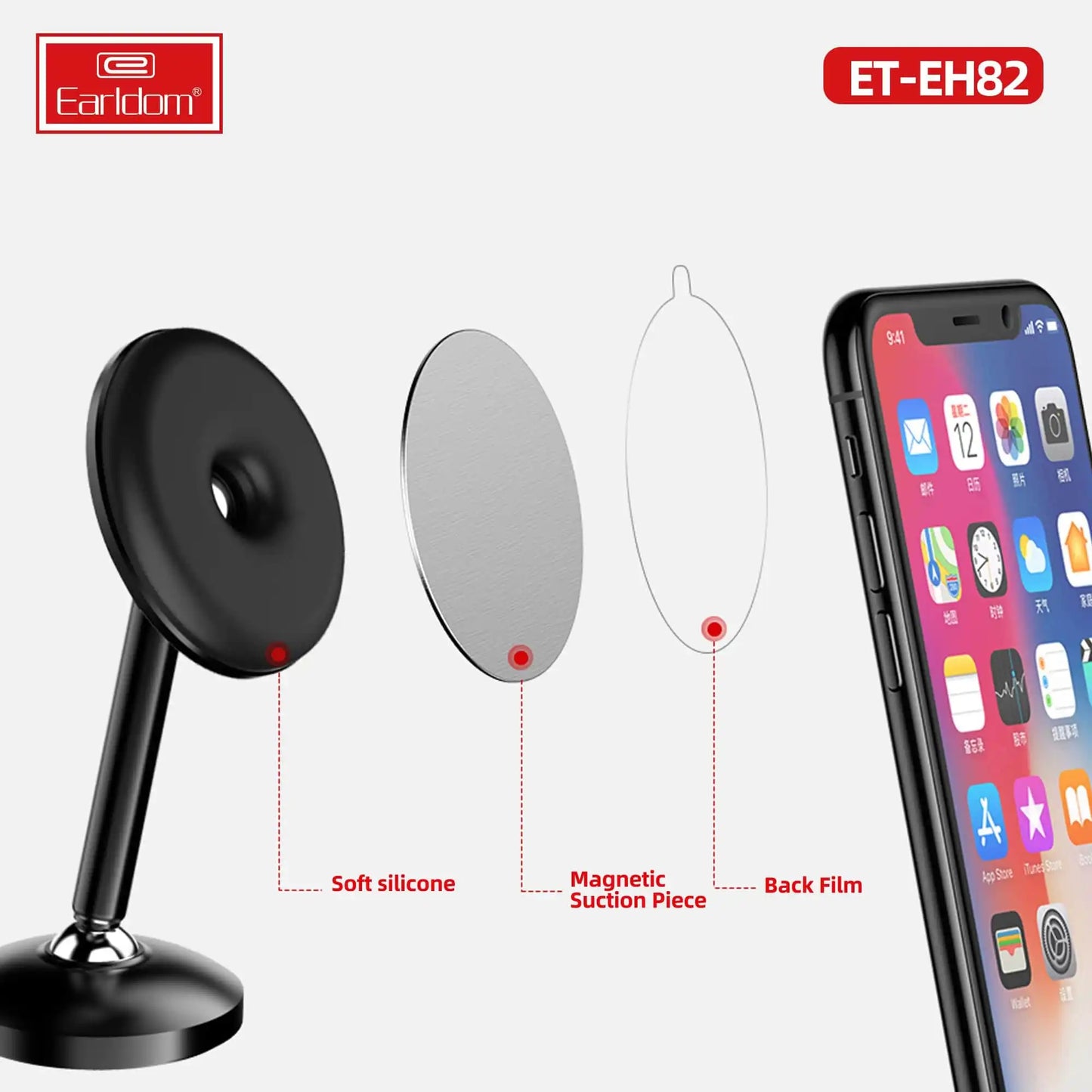 TEL-MAG-SUYZD01 Magnetic Car Phone Holder – 360° Rotation Dashboard Mount