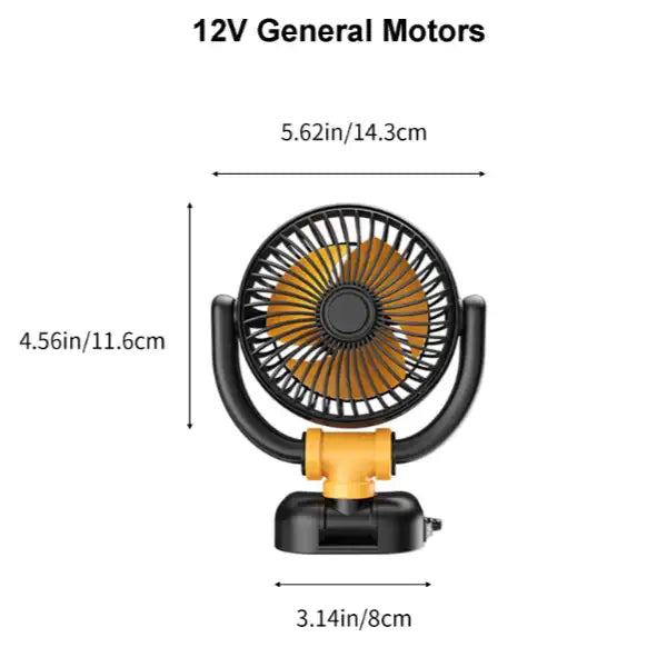 SINGLE HEAD 11.5CM FOLDABLE CAR FAN 12V