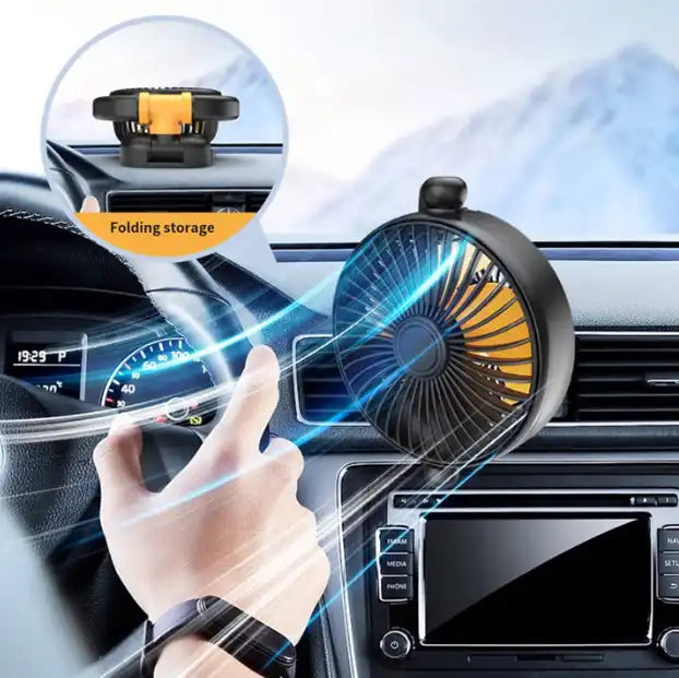 SINGLE HEAD 11.5CM FOLDABLE CAR FAN 12V