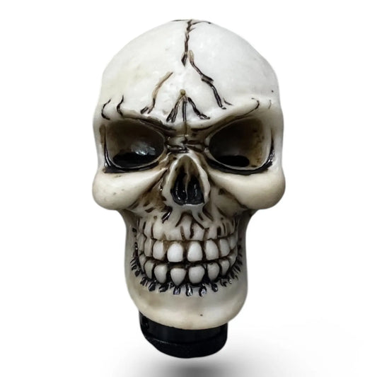 GK-MNL-571-3 White Ceramic Skull Head Gear Shift Knob – Punk Style Shifter for Manual & Automatic Vehicles