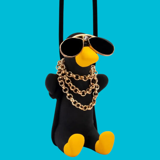 HNG-DCR-3 Shake Duck Car Pendant – Funny Rear View Mirror Hanging Ornament for Car, Home &amp; Office
